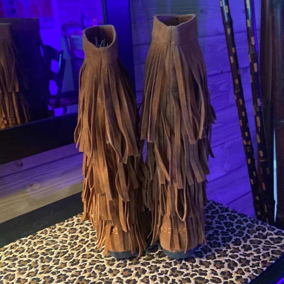 Stringed Boots Brown Suede New Never Worn - Picture 2 of 8